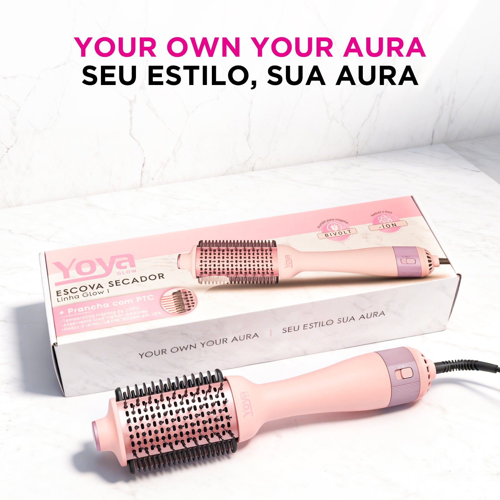 Escova Modeladora Térmica Inteligente YOYA (6 em 1)
